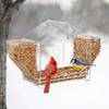 Clear Window Birds Feeder Squirrel-Proof Bird Feeding Trays Bird Food Container  for Sparrow