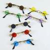 Retro Trend Metal Small Round Frame Prince Glasses Women'S Niche Personality Design Glasses Hip Hop Punk Sunglasses Sunglasses