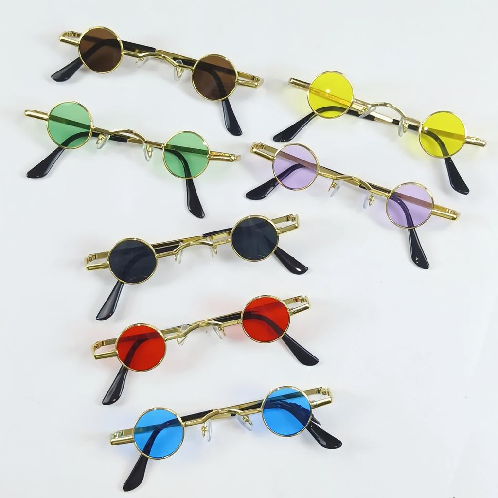 Retro Trend Metal Small Round Frame Prince Glasses Women'S Niche Personality Design Glasses Hip Hop Punk Sunglasses Sunglasses