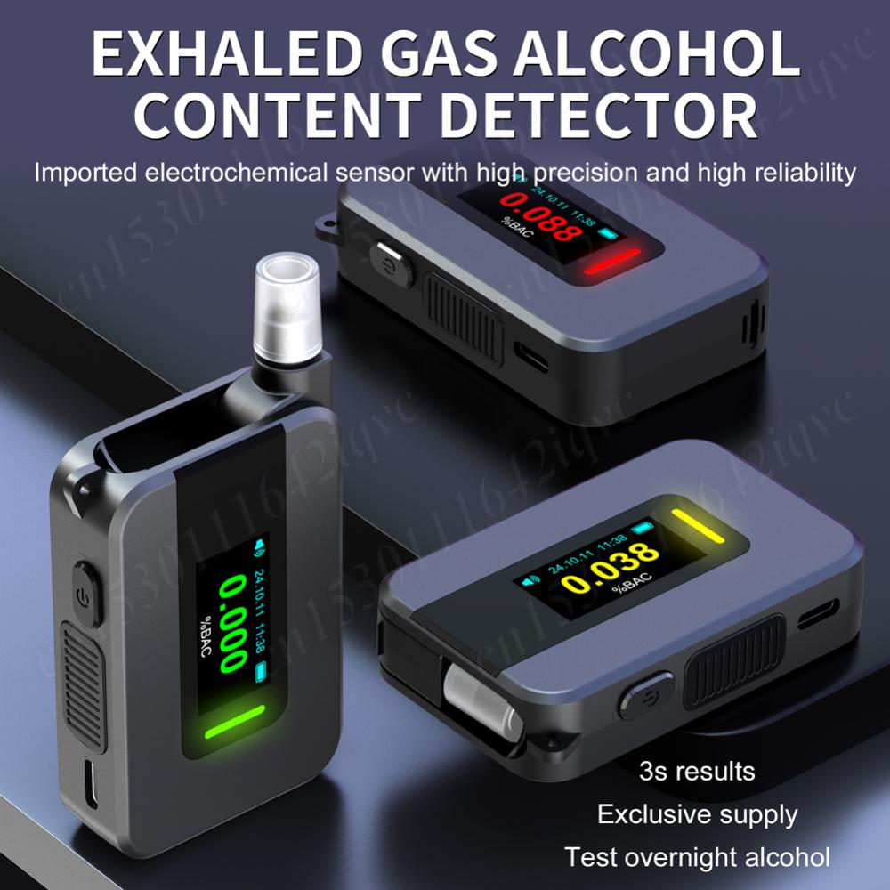 D1000 Professional Breath Alcohol Tester  Electrochemical Alcohol Tester Voice Report Blowing Drunk Driving Alcohol Tester
