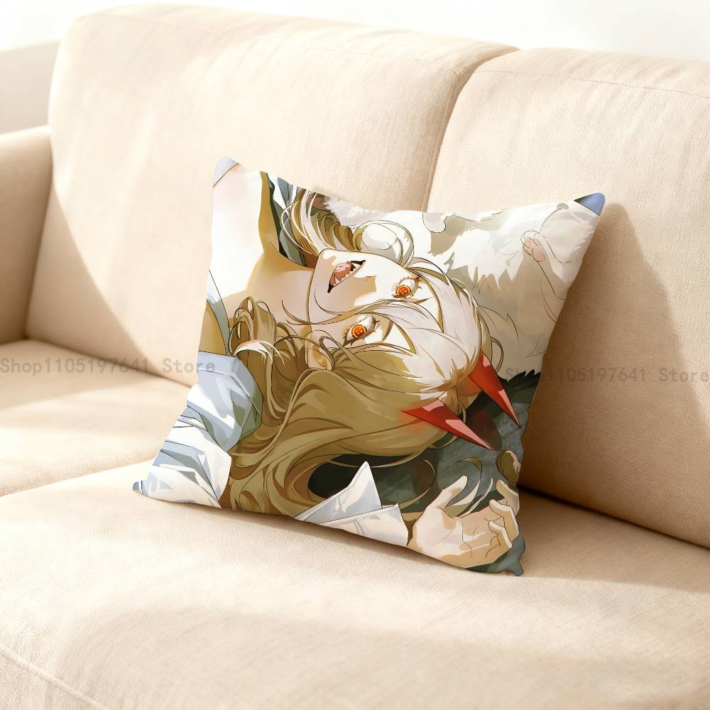 Anime P-Power Cat Pillow Case For Sofa Decor Car Office Room Printing Cushion Cover Decorations And Protector