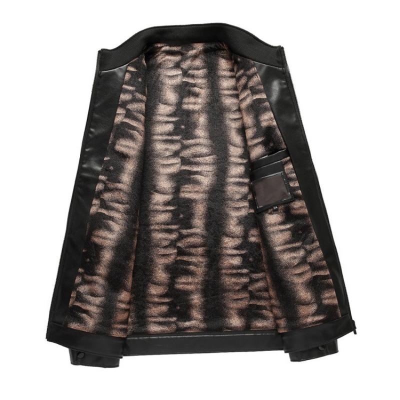 Kožená bunda zlatý zamatový stojatý golier pánska jesenná zamatová trendy kožená dad bunda pánske oblečenie