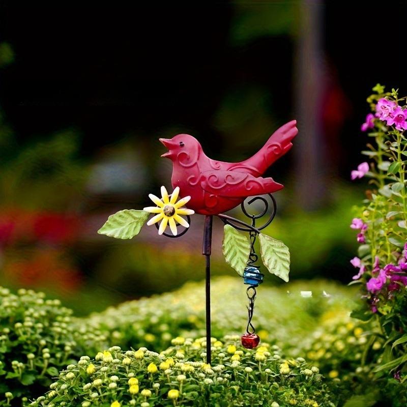 Metal Bird Decorative Garden Stakes,Indoor Outdoor Lawn Pathway Patio Ornaments,Outdoor Garden Decor Shaking Head Yard Art
