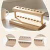 Elegant And Lightweight 9-slot Wooden Pencil Holder for Makeup Brushes, Ideal A Countertop Or