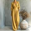 Damen V-Ausschnitt Farbe Taillenband Jumpsuit für einen eleganten Freizeit-Look