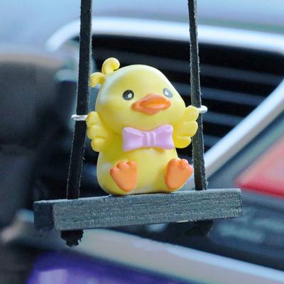 Gelbe Ente Auto Umweltanhänger Harz Lustig Freundlich Auto Sicher Liebenswerter Anhänger Innenraum