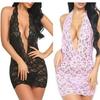 European & American Sexy Lace Halter Neck Hip-Hugging Nightgown