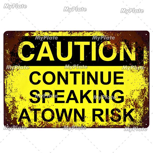 ATTENTION Sign Vintage Metal Sign Tin Sign Vintage  Decoration Plaque Home Wall Decor Bar Sign Home Decor Poster Custom