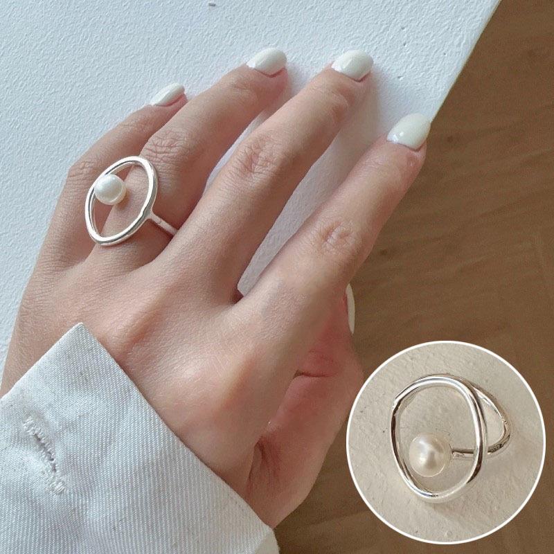 S925 Silver-Plated Creative Teardrop Ring for Women - European/American Open Design