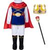 Fantasia Branca de Neve – Conjunto Real com Capa, Coroa e Cetro, Vestido de Princesa para Crianças de 9-10 Anos