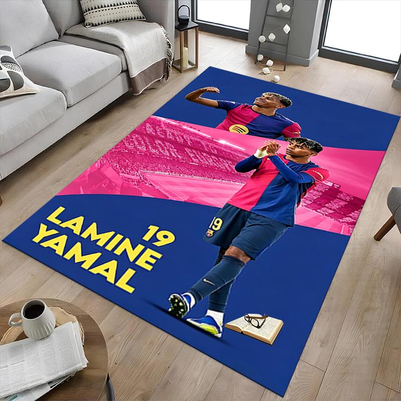Lamine Yamal'S Soccer Triumph Carpet For Playroom Bedroom Living Room Sofa Home Decorkids Game Area Rug Nonslip Floor Mat