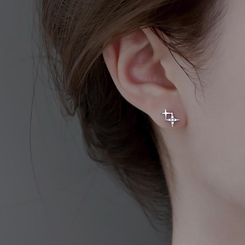 Romantic Cute Four-Pointed Star Stud Earrings For Women  Jewelry Gift