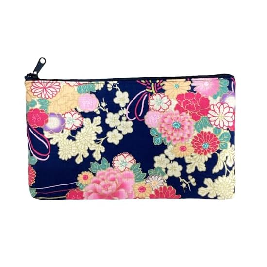 Kyoyu Made in Japan Cotton Pouch Cosmetic Makeup Approx. 23×13.5×1.5cm Travel Accessory Case Floral 