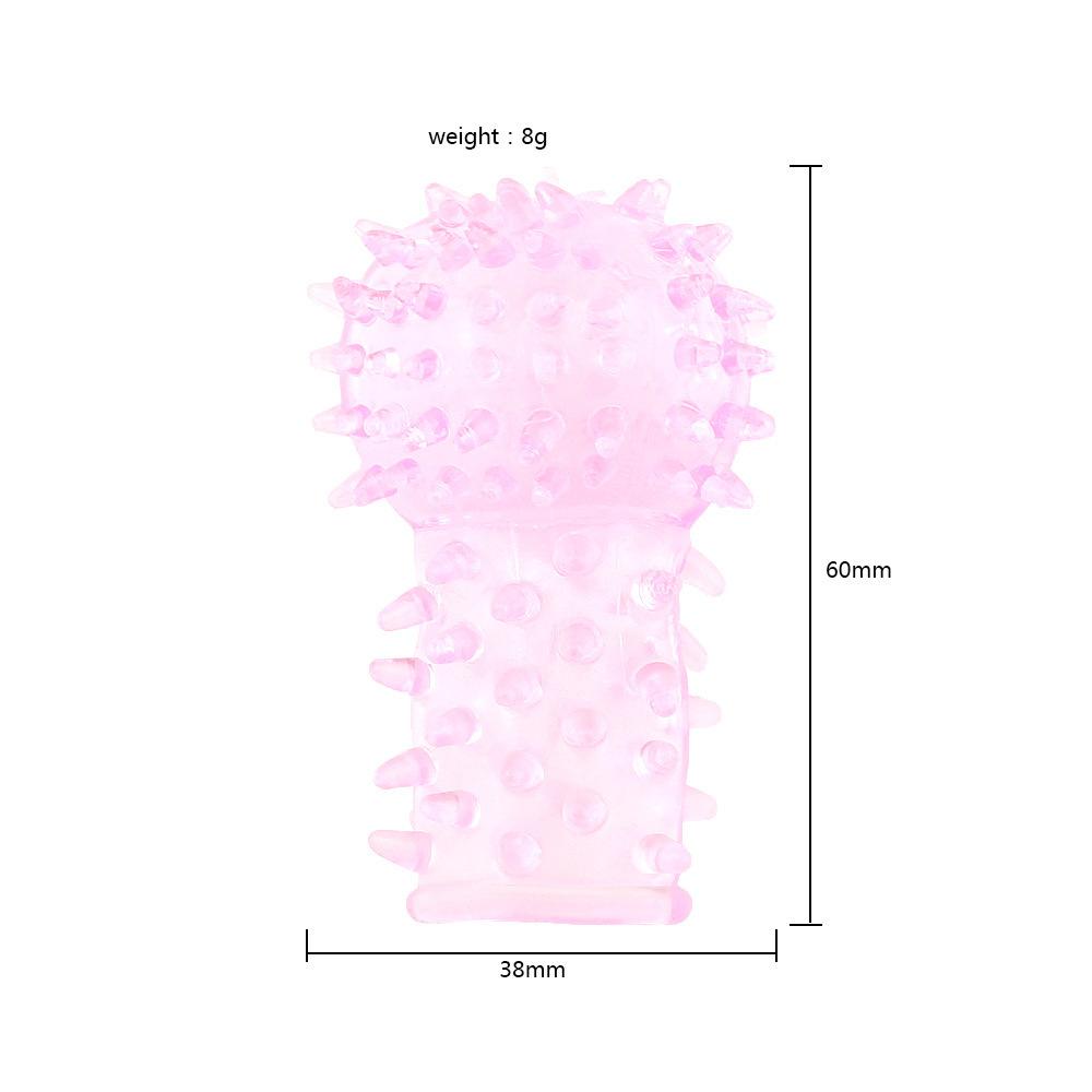 Women's G-Spot Finger Stall Koukou Caterpillar Condom Barbed Crystal Finger Stall Exotic Condom Sex Adult Supplies