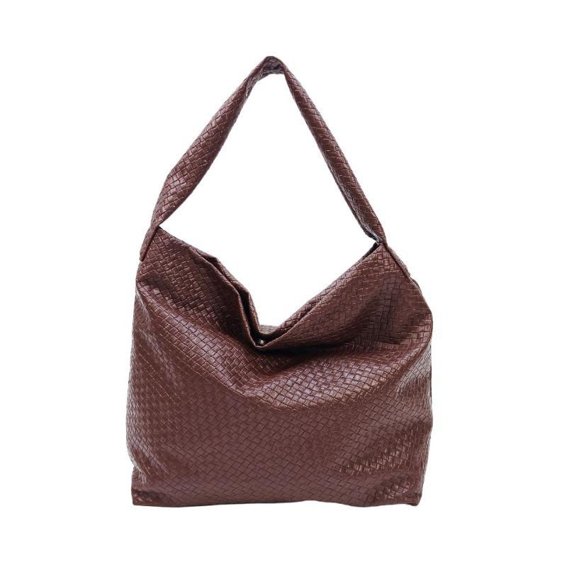 Woven Large-capacity Commuter Bag, New Women's Bag, High-end Retro Shoulder Bag, Tote Bucket Bag.