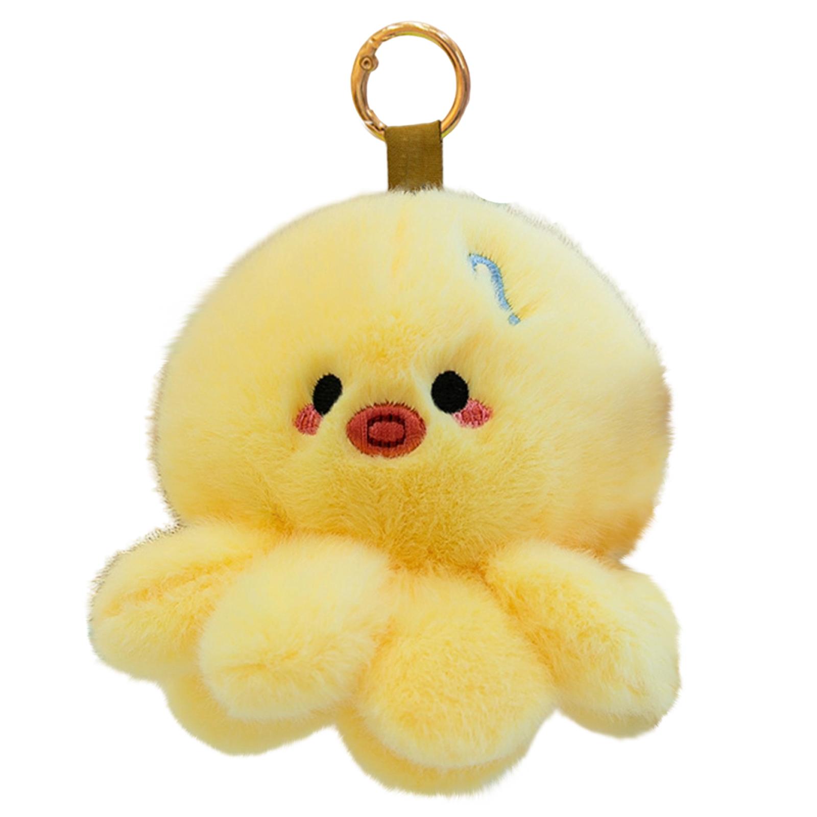 

Plush Octopus Keychain Soft Stuffed Animal Toy Cute Octopus Plush Doll Hanging Pendant for Bags Car Keys Home Decoration One Size жёлтый