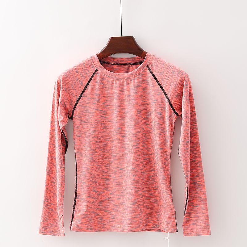 

[Qiao] Скидка на бренд торгового центра Женская новинка Облегающая футболка для йоги и спорта из эластичного ледяного шелка с цветочным принтом 2n288 Orange color M/160