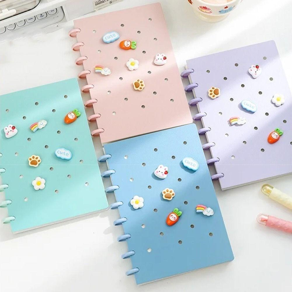 Cartoon A5 Loose-Leaf Book Detachable DIY Binder Journals Multi Color Detachable Notepad Gifts