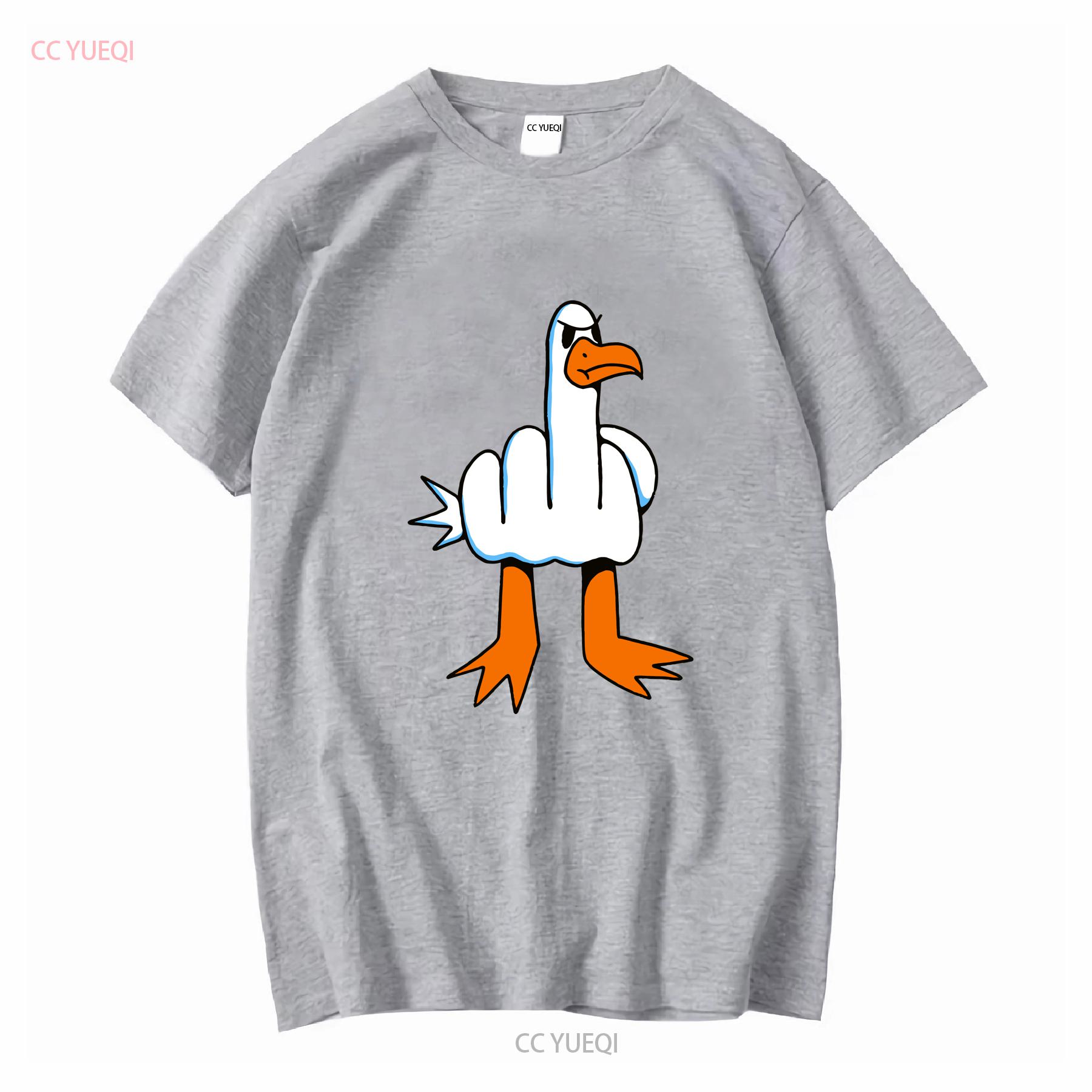 

Funny T Shirt Rude Seagull Design Middle Finger Birthday Top vintage Washed Breathable Versatile Slightly Casual Comfortable M