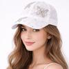 Butterfly Visors Cap Rhinestone Mesh Peaked Hat Fashion Flower Baseball Cap  Women