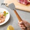 Rust-proof Meat Hammer Tenderizer Hammer, with Ergonomic Wooden Handle, Non-Slip Grip Stainless Handle Mallet Steel Fist-Shaped Mallet, Kitchen