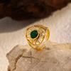 European and American Retro Personalized Stainless Steel Ring Sun Hollow Ring Electroplated 18K Gold Opening Versatile Ring