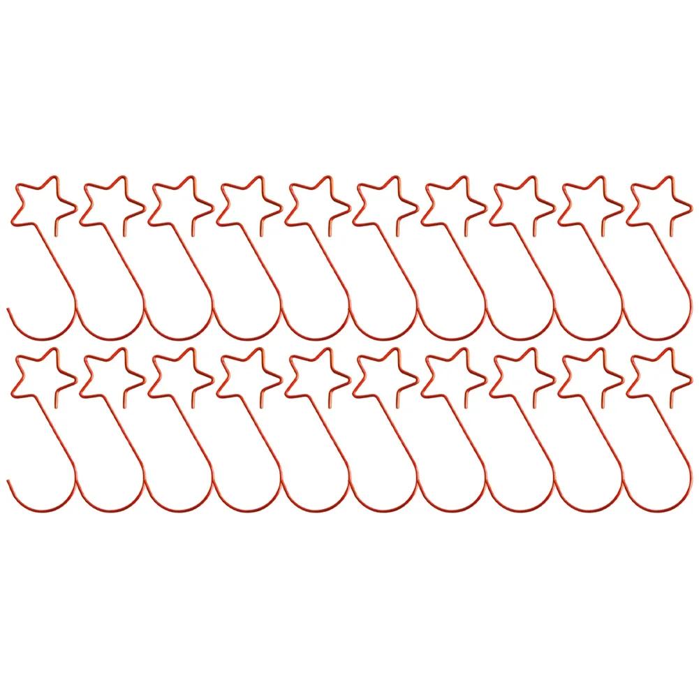 20 Stück Metall-Schmuckhaken Sternförmig für Weihnachtsbaumdekorationen in Gold Grün Silber Rot 5cm Wasserdichtes Design