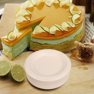 50Pcs Paper Oval Platters Disposable Dinner Plates 6 Inch Party Tableware Cake Dessert Plates Festival Food Packaging