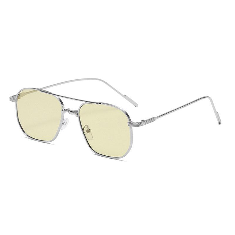 Fashion Women Sunglasses Luxury Metal Trendy Eyewear Brand Design Vintage Men Square Sun Glasses Mirror