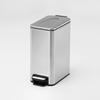 Square Stainless Steel Trash Can with Lid OdorControlling Compact Rectangular Pedal Bin Hands