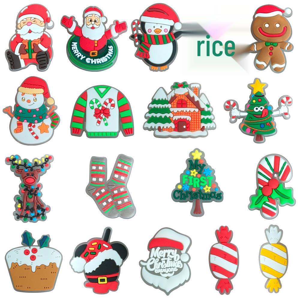 Luminous Christmas Croc Charms: DIY Soft Rubber Shoe Decorations