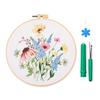 Embroidery Starter Kits with Pattern and Instructions Cross Stitches Set Flower Plant Stamped Embroidery Hoop Needlework