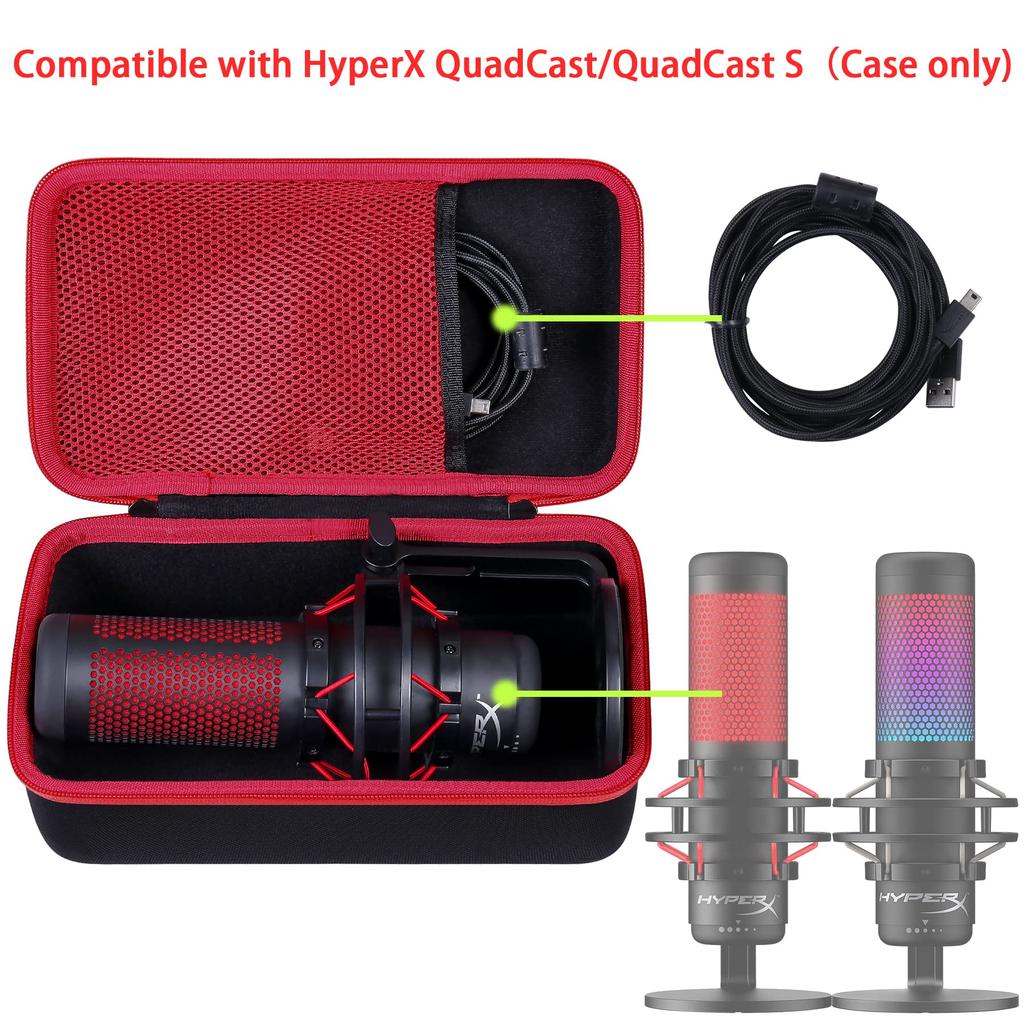 Khanka Hard Case for HyperX QuadCastQuadCast S Standalone Microphone Streamer