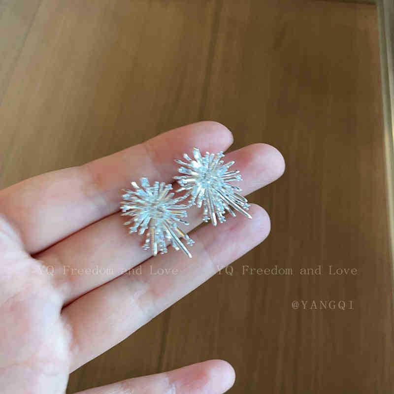 Mori Style Silver Needle Floral Glass Grape Tassel Earrings – Elegant High-End Design