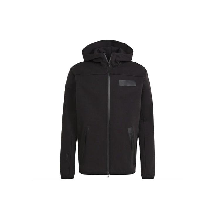 adidas Sports Stylish Hooded Jacket Black Men s H31037 M