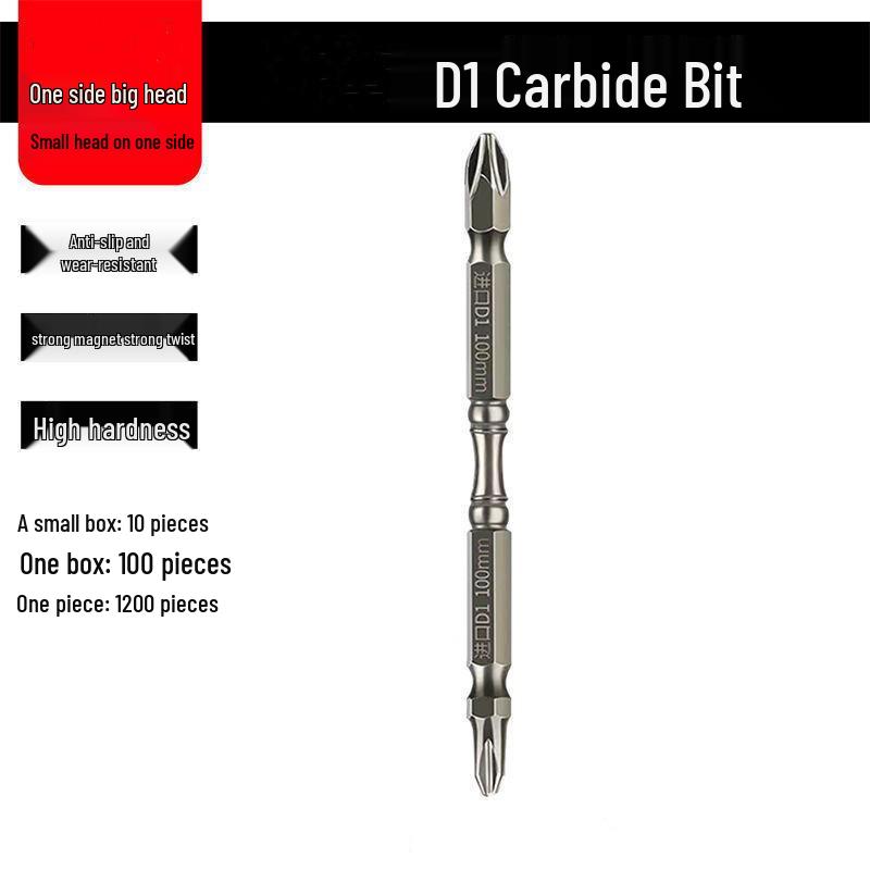 Hochharter Kreuzschlitz-Elektroschrauberbit: Legierter Stahl, Rutschfest, Stark magnetisch.