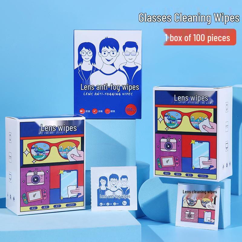 100-Pack Disposable Glasses Cleaning Wipes - Quick Lens Care In One Swipe