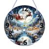 2D Flat DIY Xmas 5D Hanging Clock Art Craft Irregular Shaped Drilling Diamond Art Clock Pendant Kit for Living Room Decoration
