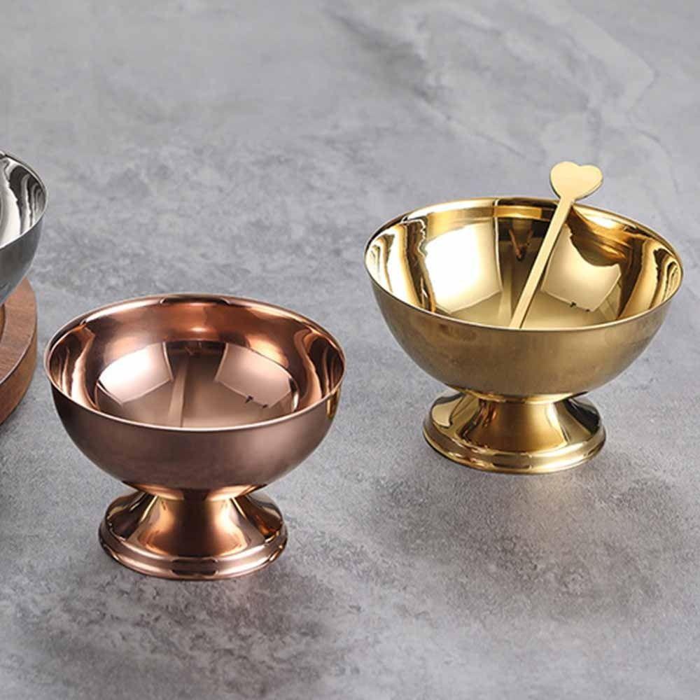 Stainless Steel Shorty Salad Bowl Food Grade Pudding Dessert Bowl  Party Supplies
