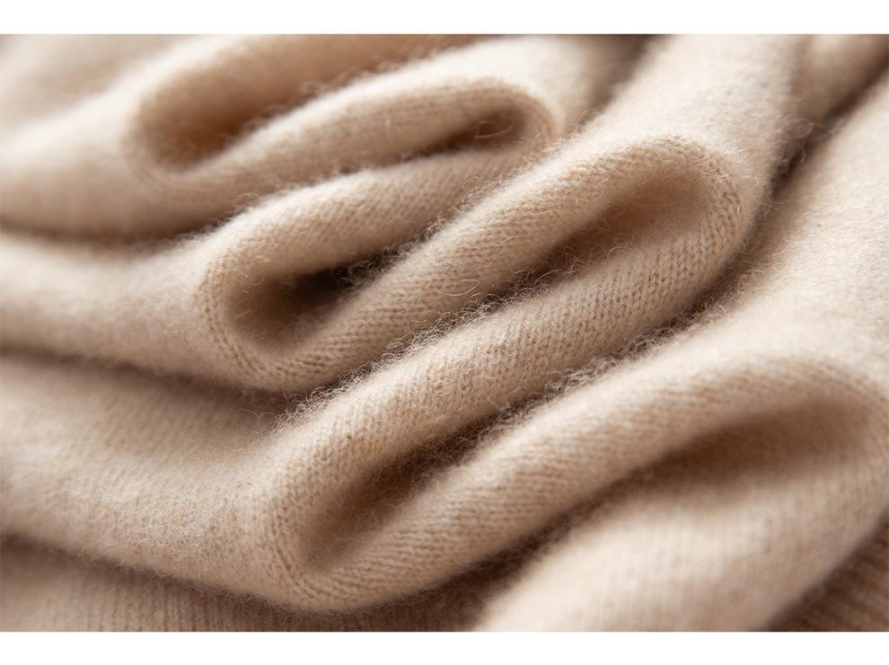 Cashmere V-Neck Cardigan Coat: Loose-Fit, Long Sleeve, Single-Breasted