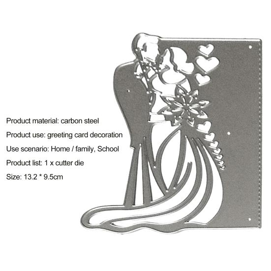 Cutting Die Sturdy Easy To Use Reusable Hollow-out Wedding Couple Scrapbook DIY Embossing Template for Gift