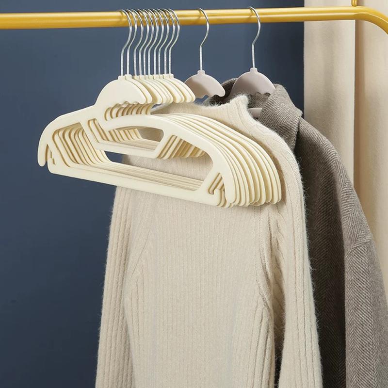 Velvet Hangers 5/10/15 Pack Beige,Non Slip Felt Coats and Suit Organizer for Closet,Lightweight Thin Space Saving Dress Hanger