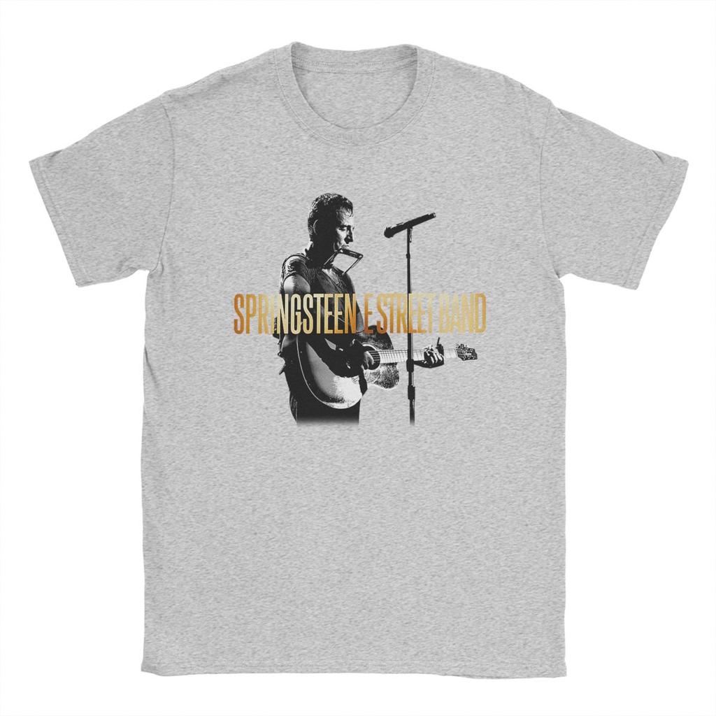 Men T-Shirts Bruces The E Street Band Springsteens Fashion 100% Cotton Tees Short Sleeve T Shirt Crew Neck Clothing Big Size
