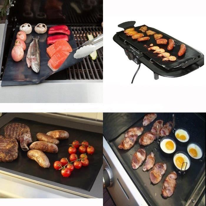 2 Stück / Set 40 * 33cm Backmatte PTFE Grillmatte BBQ Grill antihaftbeschichtete Matte Wiederverwendbare Backbleche Teflon