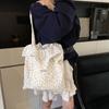 Floral canvas tote bag 2025 summer new large-capacity pleated cloud bag women's fashion shoulder bag