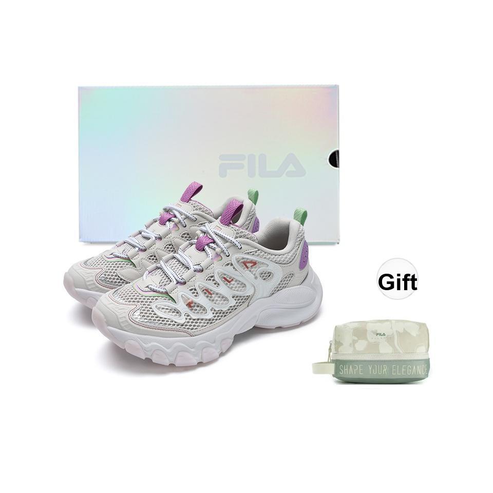 New FILA TRUFFLE Abrasion Resistant Breathable Low Top Casual Shoes Women's Ecru F12W521123FWW