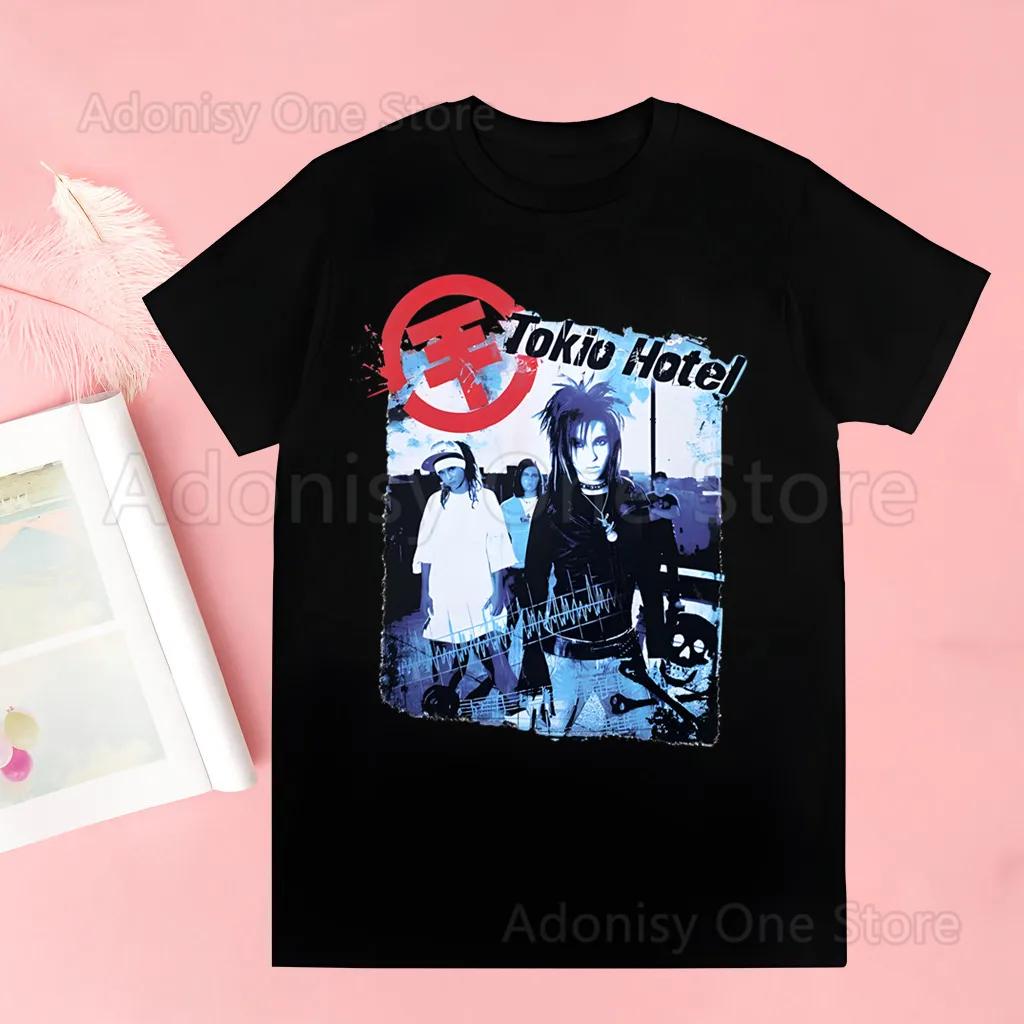 Rocková kapela Tokio Hotel Hudba Harajuku Potisk Unisex Tričko Unisex Ležérní košile Krátký rukáv Unisex Tričko Grafický potisk
