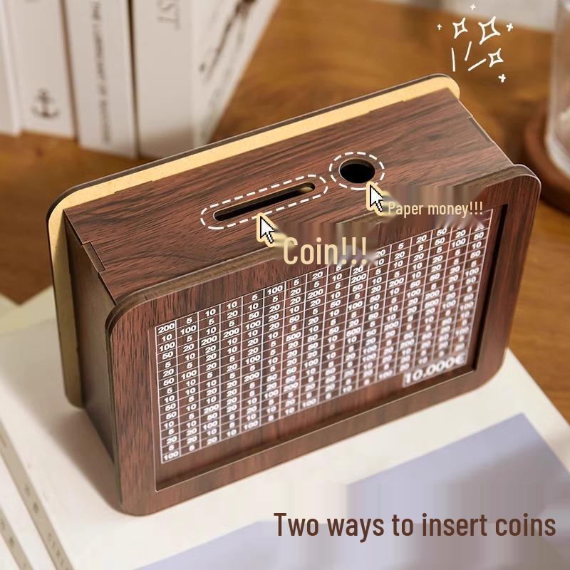 2025 Large Capacity Wooden Piggy Bank