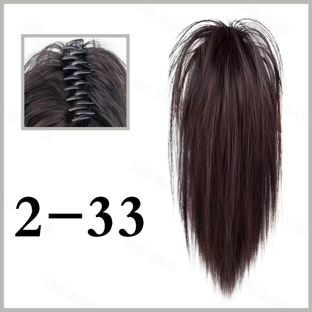 Synthetic Waterfall Straight Short Ponytail Clip In High Heat Resistant Material, Everyday Wear Basic Style