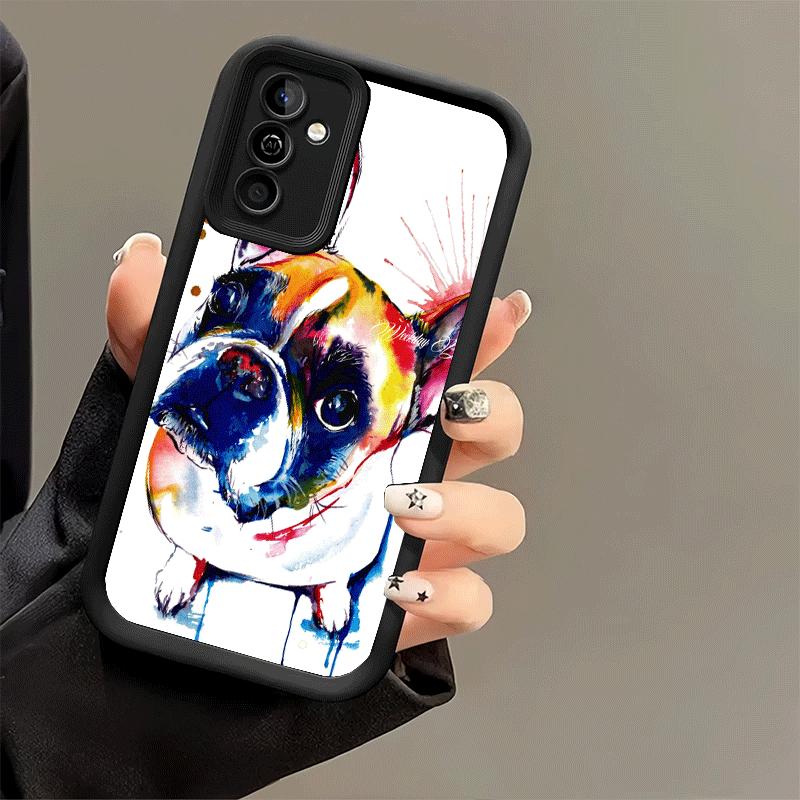 Phone Case for Samsung Galaxy A17 A16 A15 A14 A13 French Bulldog Dog Pug Design A56 A36 A26 A55 A35 A25 A54 A34 A24 A53 A33 A23